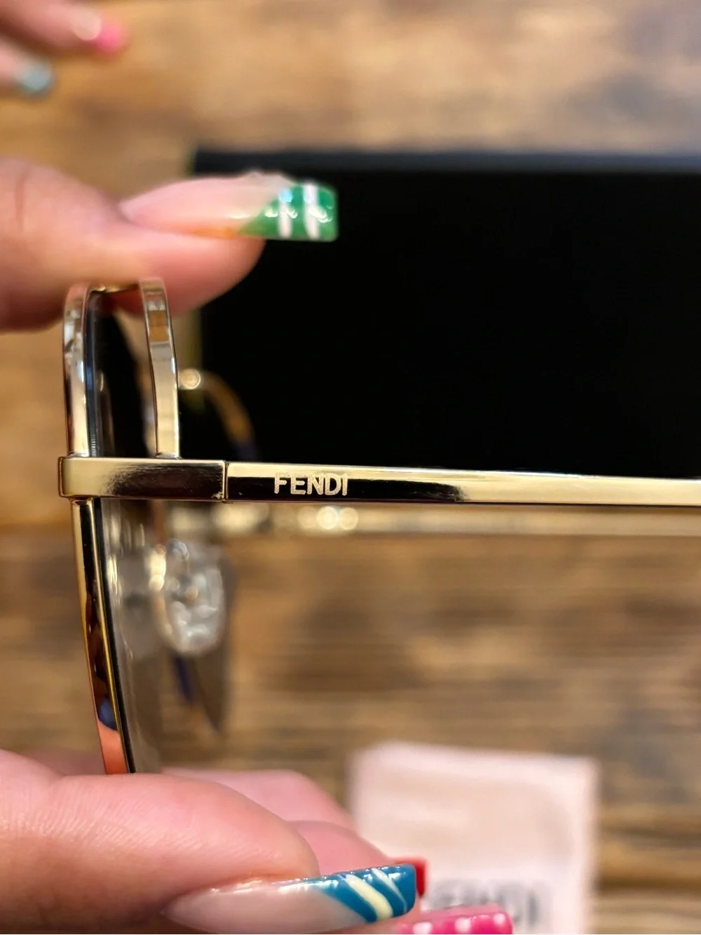 Fendi Aviator Sunglasses in Gold Frame with Brown Gradient Lenses